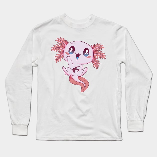 Axolotl Sleeping P R t shirt Long Sleeve T-Shirt by LindenDesigns